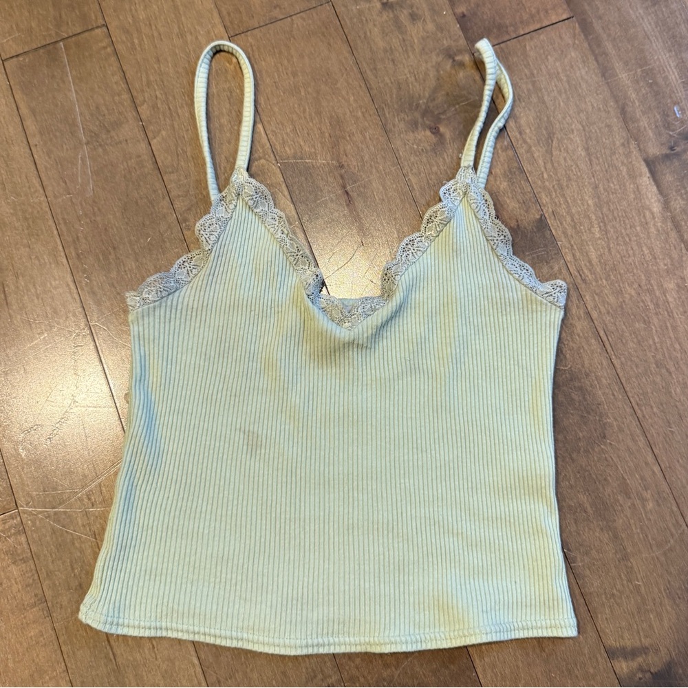 Urban Outfitters Light Green Lace Camisole